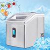 Portable Countertop Ice Maker Machine for Crystal Ice Cubes in 48 lbs/24H with Ice Scoop for Home Use - Silver