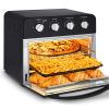 Geek Chef Air Fryer Oven , Countertop Toaster Oven,3-Rack Levels, 4 mechinical knobs,Black housing with single glass door(24 QT 1700W) - default