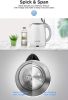 KOIOS 1.8L 304 Stainless Steel Hot Water Boiler, Cool Touch Anti-Scald Double Wall Electric Tea Kettle - White