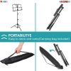 5 Core Music Stand for Sheet Music Folding Portable Stands Light Weight Book Clip Holder Music Accessories and Travel Carry Bag MUS FLD - BLACK