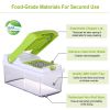 Vegetable Slicer Quick Potato Tomato Fruit Cutter Set with 3 Blades Stainless Steel Food Chopper - Green