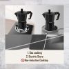 Electric Aluminum Stovetop Espresso Maker Espresso Cup Maker Italian Espresso - Black - 3 cups