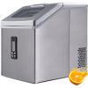 Portable Countertop Ice Maker Machine for Crystal Ice Cubes in 48 lbs/24H with Ice Scoop for Home Use - Silver