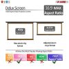 5 Core AUTO Motorized Projector Screen 72 inch Indoor and Outdoor Portable Projection Screen with Remote Control 4K 3D Ultra HD 16:9 for Movie Office