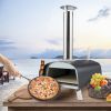 Patio Garden Outdoor Portable Kitchen Commercial Pizza Grill Ovens - Black & Silver - Stainless Steel