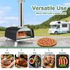 Patio Garden Outdoor Portable Kitchen Commercial Pizza Grill Ovens - Black & Silver - Stainless Steel