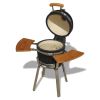 Kamado Barbecue Grill Smoker Ceramic 29.9" - Black
