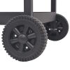 BBQ Charcoal Smoker with Bottom Shelf Black - Black