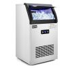 ZOKOP Commercial Stainless Steel Freestanding Ice Maker Cube Machine, 120lbs/24H for Home/Kitchen/Office/Restaurant/Bar/Coffee Shop - stainless steel