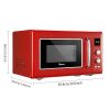 ZOKOP 23L / 0.9cuft Retro Microwave Oven With Display/Silver Handle RT - Red