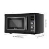 ZOKOP 23L / 0.9cuft Retro Microwave Oven With Display/Silver Handle RT - Black