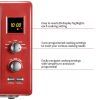 ZOKOP 23L / 0.9cuft Retro Microwave Oven With Display/Silver Handle RT - Red