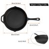 Pre-Seasoned Cast Iron Skillet Oven Safe Cookware Heat-Resistant Holder 12inch Large Frying Pan - Black