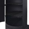 BBQ Charcoal Smoker with Bottom Shelf Black Heavy XXXL - Black