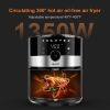 Air Fryer 3.6 Quart, Family Electric Oilless Hot Air Fryer Oven, with Non-Stick Basket and Rack Touch Screen and Knob, 8 Preset Modes, LED Display - 3