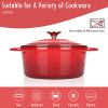 COOKWIN Enameled Cast Iron Dutch Oven with Self Basting Lid, Enamel Coated Cookware Pot 4.5QT - red