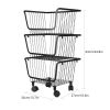 3 Layers Rotatable Baskets Kitchen Vegetable Fruits Rack Rolling Storage Cart - HG737