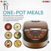 Rice Cooker Small Rice Maker Steamer Pot Electric Steamer Digital Electric Rice Pot Multi Cooker & Food Steamer Warmer 5.3 Qt 5 Core RC0501 - Brown
