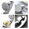 Home Stainless Steel Small Garlic Press Crusher Mincer Chopper Peeler Squeeze Cutter  - Silver - Kitchen Tools