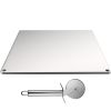 Party Dinner Steel Pizza Baking Plate Stone Baking Surface For Oven Cooking And Baking - Silver - 16" x 14" x 0.2"