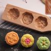 Wooden Moon Cake Mold DIY Rice Cake Baking Mold Wagashi Snow Skin Mooncake Mold Lotus 40g - Default