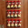 2/4PC Spice Bottle Rack Kitchen Storage Wall Mount Ingredient Plastic Adhesive Clip Cabinet Organizer Door Hooks Jar Holder Tool - transparent bottle