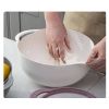 Multi-Purpose Strainer Colander Set Washing Basket Juicer Sifter with Drain Basin - White