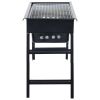 Portable Camping BBQ Grill Steel 23.6"x8.9"x13" - Black
