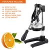 Citrus Juicer Manual Fruit Juicer and Orange Squeezer Metal Hand Press Juice, Heavy Duty Orange Juicer Lemon Lime Squeezer Pomegranate - Black
