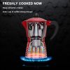 Espresso Maker 6 CUP Moka Pot, Steam Italian Stovetop Coffee Makers Percolator, Aluminum Ripple Ring Design, Easy To Use & Clean, 2 8oz Ceramics Cup 1