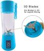 Portable 6 Blender; Personal Size Blender Juicer Cup; Smoothies and Shakes Blender; Handheld Fruit Machine; Blender Mixer Home - blue