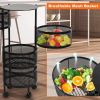 3 Layers Rotatable Basket Kitchen Vegetable Fruits Rolling Storage Cart Rack - US22-0561