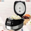Rice Cooker Small Rice Maker Steamer Pot Electric Steamer Digital Electric Rice Pot Multi Cooker & Food Steamer Warmer 5.3 Qt 5 Core RC0501 - Silver B