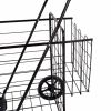 Jumbo Basket Folding Shopping Cart With Swiveling Wheels And Dual Storage Baskets - Black - Kitchen Tools