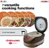 Rice Cooker Small Rice Maker Steamer Pot Electric Steamer Digital Electric Rice Pot Multi Cooker & Food Steamer Warmer 5.3 Qt 5 Core RC0501 - Brown