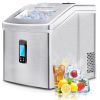Portable Countertop Ice Maker Machine for Crystal Ice Cubes in 48 lbs/24H with Ice Scoop for Home Use - Silver