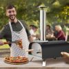 Patio Garden Outdoor Portable Kitchen Commercial Pizza Grill Ovens - Black & Silver - Stainless Steel