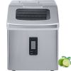 Portable Countertop Ice Maker Machine for Crystal Ice Cubes in 48 lbs/24H with Ice Scoop for Home Use - Silver