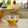 Curved Handle Honey Mixer Stainless Steel Honey and Syrup Dipper Honey Stirrer Spoon for Pot Jar Container - stainless steel