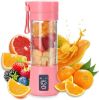 Portable 6 Blender; Personal Size Blender Juicer Cup; Smoothies and Shakes Blender; Handheld Fruit Machine; Blender Mixer Home - pink
