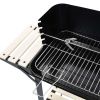 Charcoal BBQ Stand with Wheels - Black