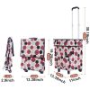 Foldable Shopping Cart with Wheels Oxford Fabric Trolley Bag Collapsible Reusable Tote Bags Grocery Cart for Travel Home Kitchen Supermarket  - Circle