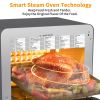 Steam Air Fryer Toast Oven Combo,26 QT Steam Convection Oven,6 Slice Toast,Stainless Steel - black