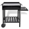 BBQ Stand Charcoal Barbecue 2 Wheels - Black