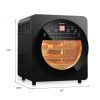 16-in-1 Air Fryer 15.5 qt Toaster Rotisserie Dehydrator Oven - black