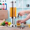 New Stainless Home/Commercial Restaurant Round Beverage Drink Dispenser Cold Drink Machine w/Cold Ice Juice Soy Milk Dispensers - 3L