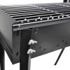 BBQ Stand Charcoal Barbecue Square 30" x 11" - Black