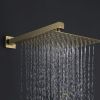 Wall Mounted Rain Shower System with 10 Inch Shower Head and Handheld Bathroom Brushed Gold Shower Set Contain Shower Faucet Mixer and Trim Kit (Valve