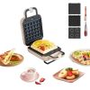 Liven Multifunctional Breakfast Maker,Sandwich Maker,Waffle Maker,Doughnut Maker, Nonstick,Quick & Easy - Pink