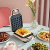 Liven Multifunctional Breakfast Maker,Sandwich Maker,Waffle Maker,Doughnut Maker, Nonstick,Quick & Easy - Pink
